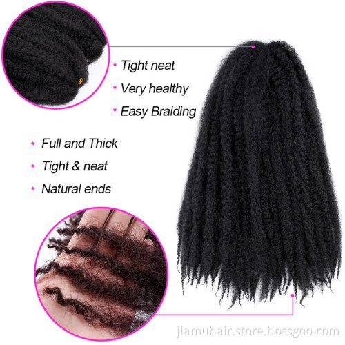 18 inch Afro Kinky Curly Crochet Hair Braids Wholesale synthetic ombre marley hair braid marley braids